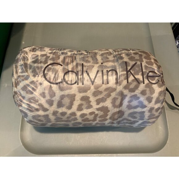 Calvin Klein Brown & Tan Leopard Animal Print Packable Down Jacket, Size Medium - Picture 6 of 6